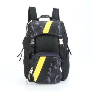 Prada Tessuto nylon rucksack triangle logo camouflage black